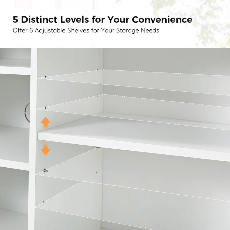 63 Wide Modern Sideboard with Adjustable Shelves by HULALA HOME