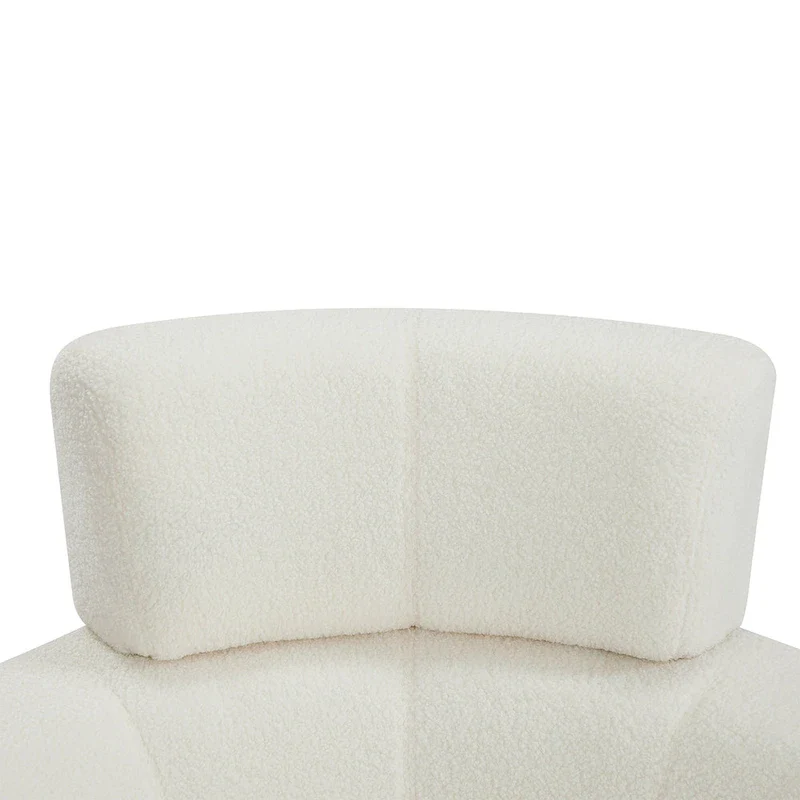 Polyester Barrel Swivel Chair with 360 Rotation, and Adjustable Headrest & Berber Fleece Upholstery - 320lb Capacity