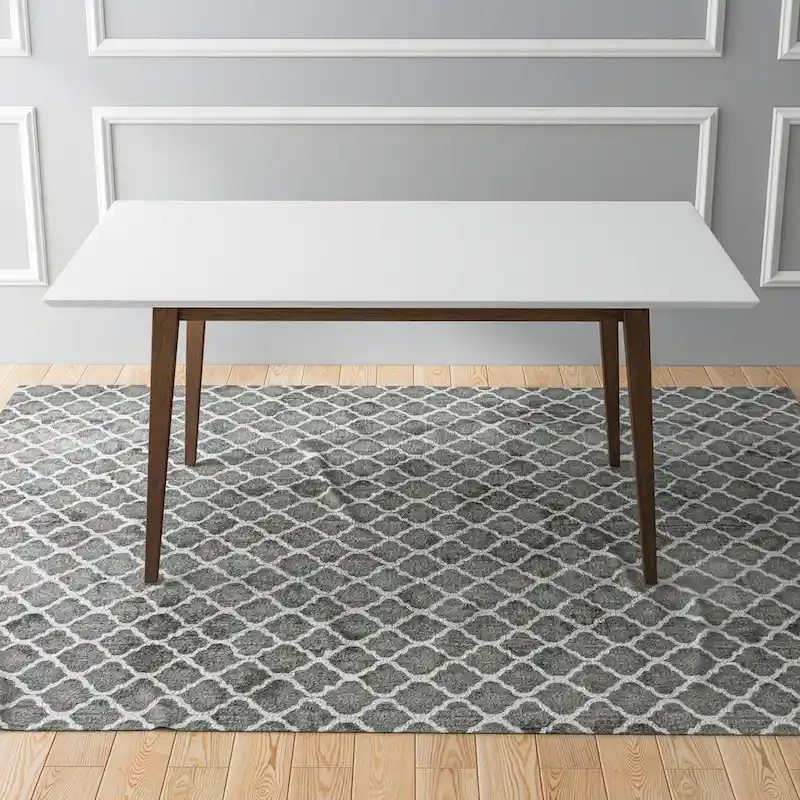 Alda Mid-Century Modern Rectangular Solid Wood Dining Table