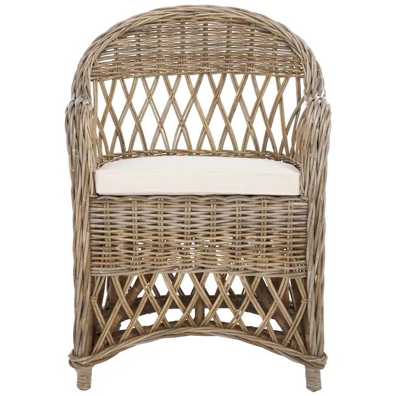 SAFAVIEH Spyrini Natural Rattan Club Chair - 25.5 x 26.5 x 35.5 - 26Wx27Dx36H