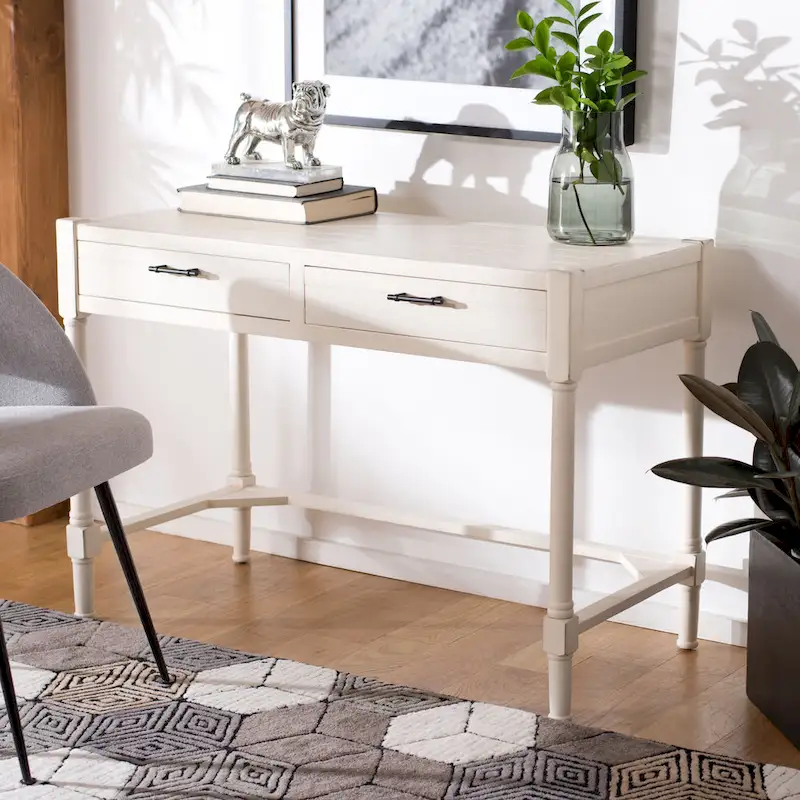 Zennure White Washed Grey Writing Desk