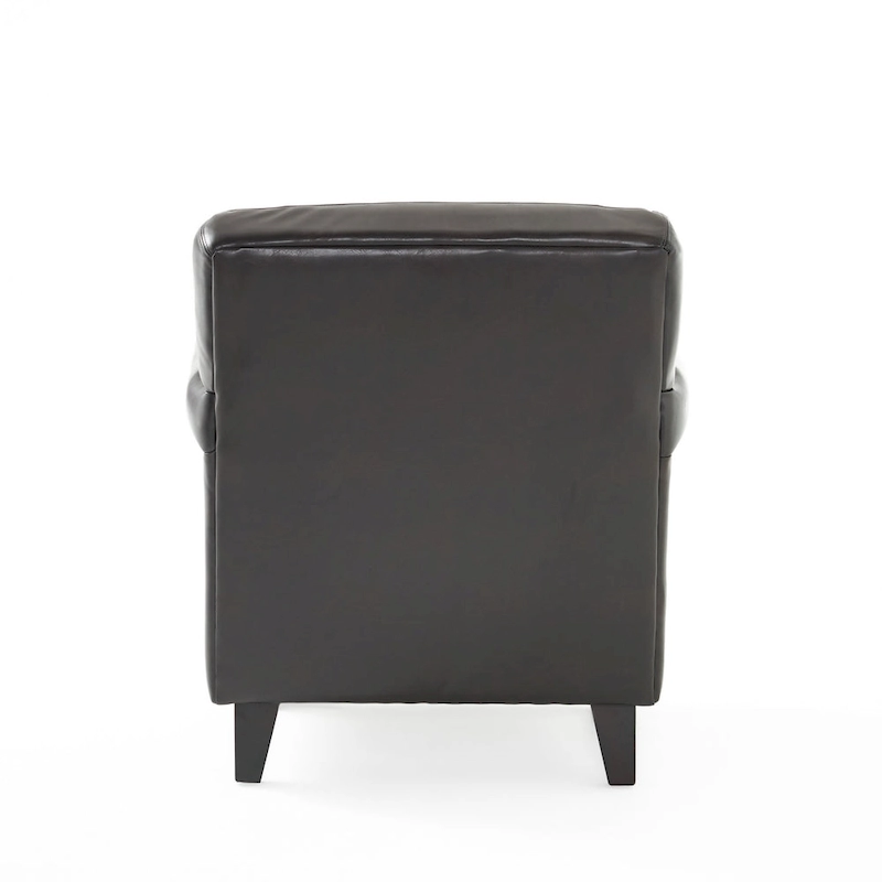 Veronica Tufted Brown Leather Club Chair by Christopher Knight Home