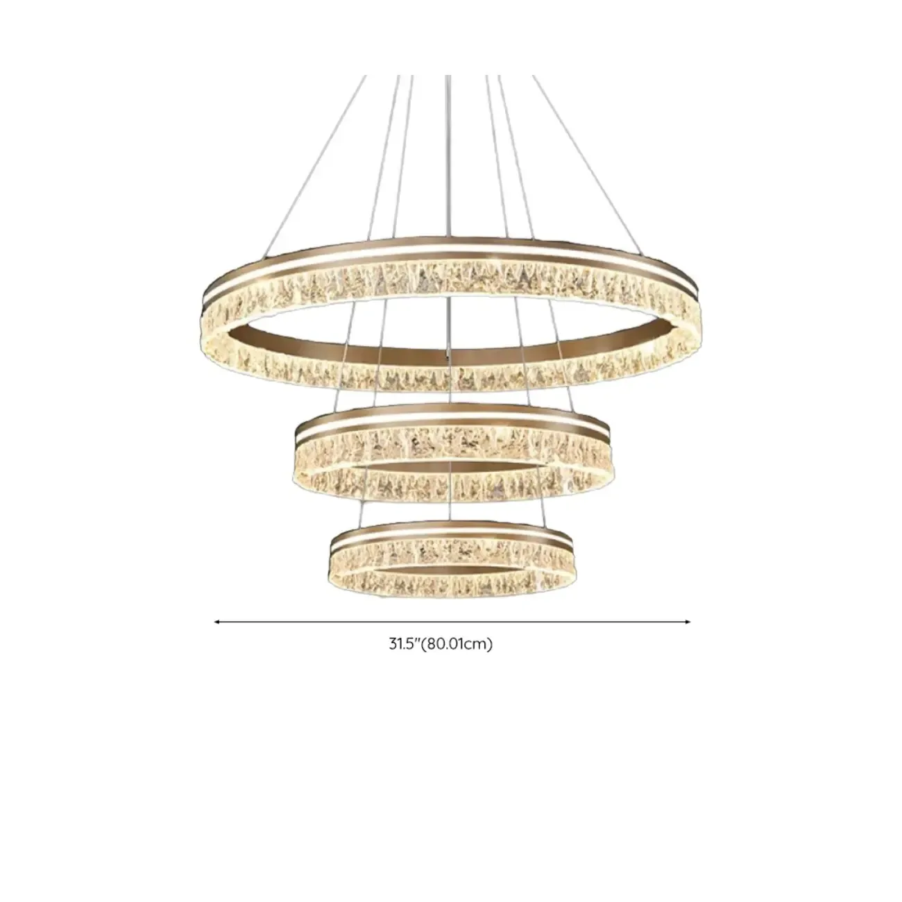 Modern LED Gold Circular Metal Chandelier