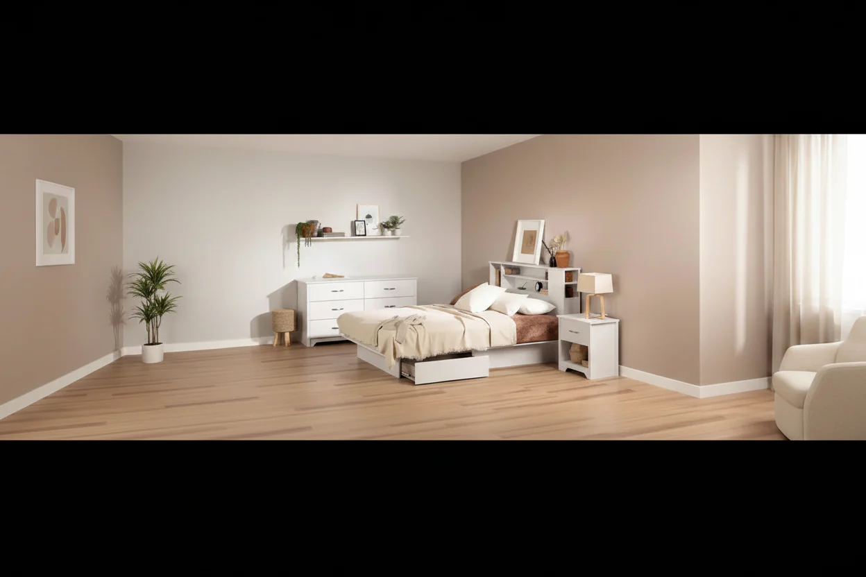 South Shore Fusion 6 Drawer Double Dresser Pure White: Anti-Tip Anchoring, Laminated Finish, Particle Board Frame
