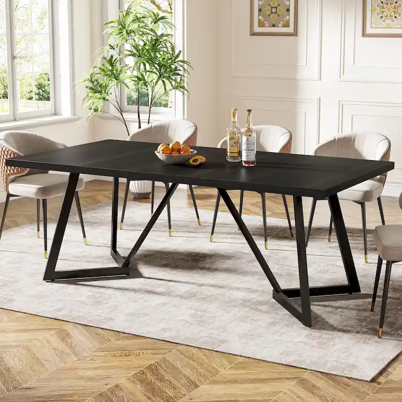 70.86-Inch Large Dining Table for 6-8, Modern Dining Room Table
