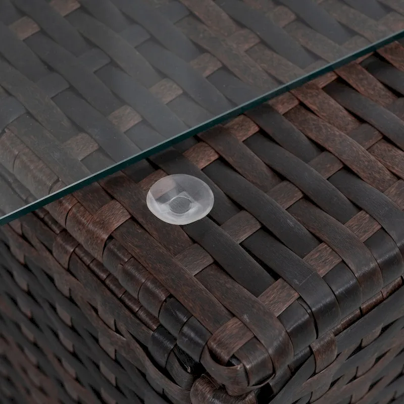 5-Piece PE Rattan Wicker Patio Conversation Set with Cushions