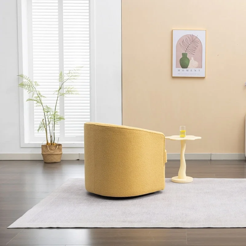 SEYNAR Modern Boucle Upholstered 360 Degree Swivel Accent Club Chair