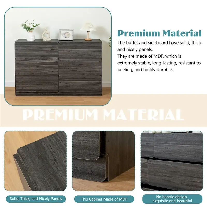 Wood Drawer Dresser Cabinet with Six Drawers