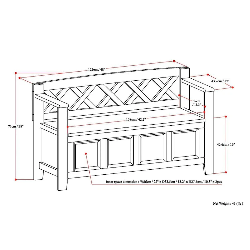 WYNDENHALL Halifax 48 inch Wide Solid Wood Transitional Entryway Bench - 48 Inches wide