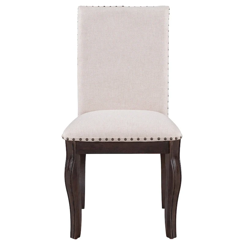 Espresso Wood Set of 4 Dining Chairs with Upholstered