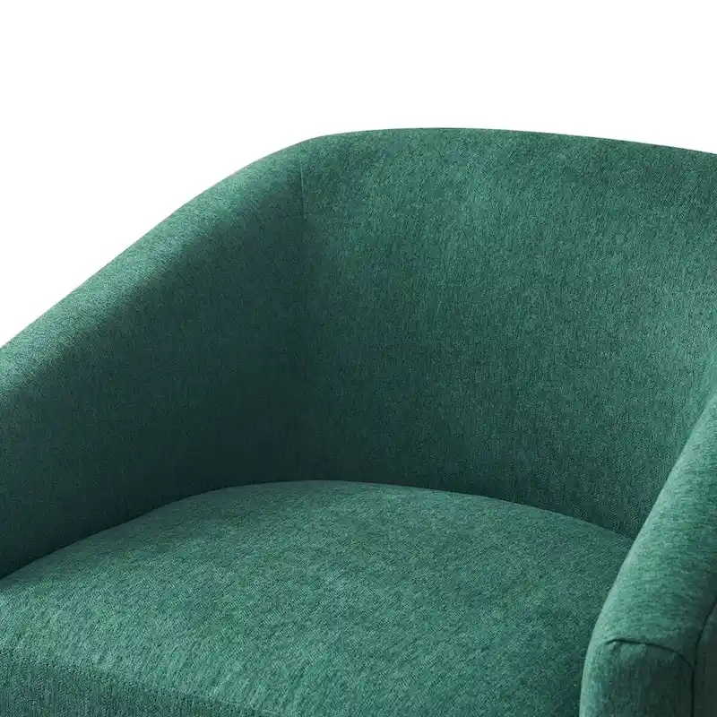 Modern Upholstered Accent Chair Fabric 360 Swivel Barrel Set of 2 Armchair Wood Frame