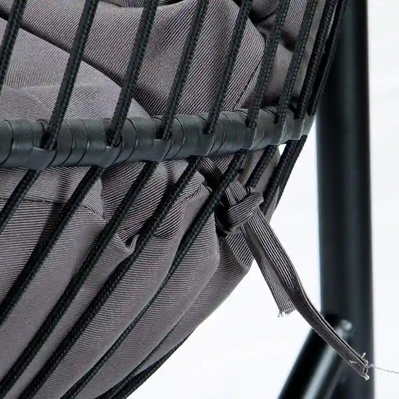 Double-Seat Folding Hanging Swing Chair with Stand & Cushion