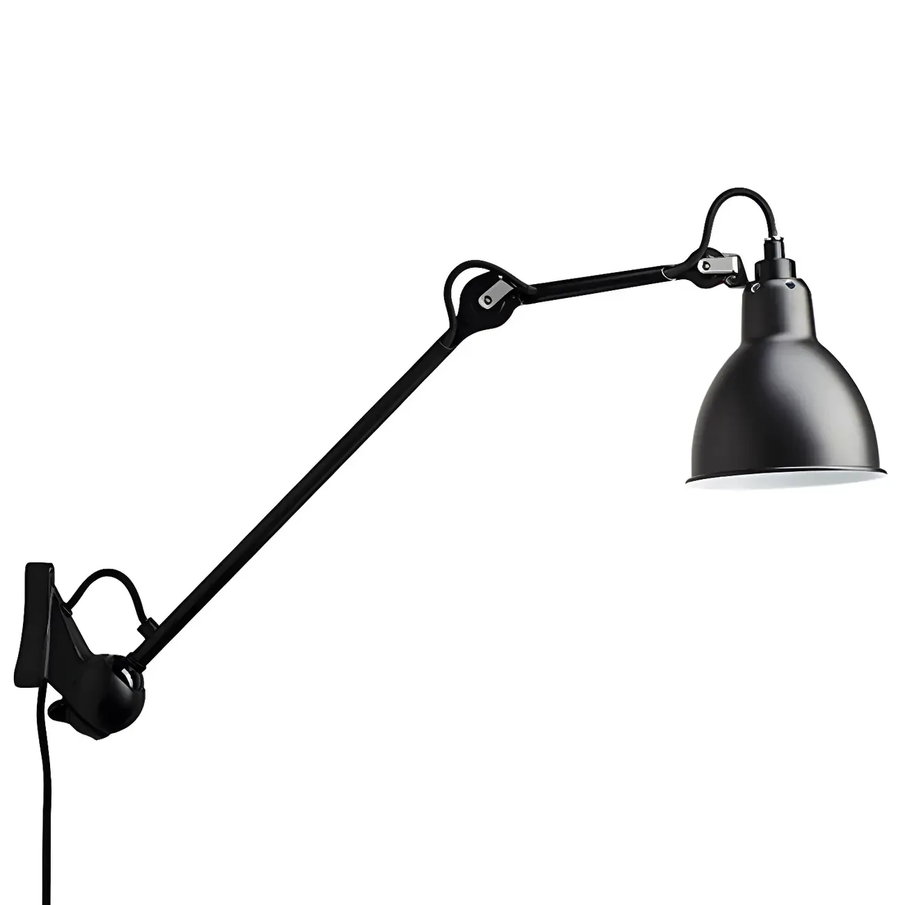 Industrial Metal Black Adjustable Swing Arm Wall Light