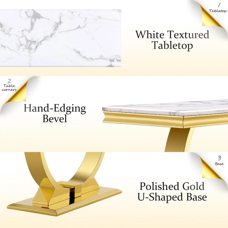 50 inch Rectangle Console Table with Circle Base