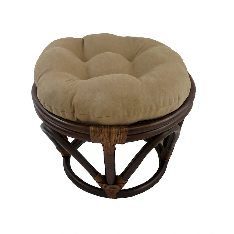 Bali 18-inch Footstool with Microsuede Cushion