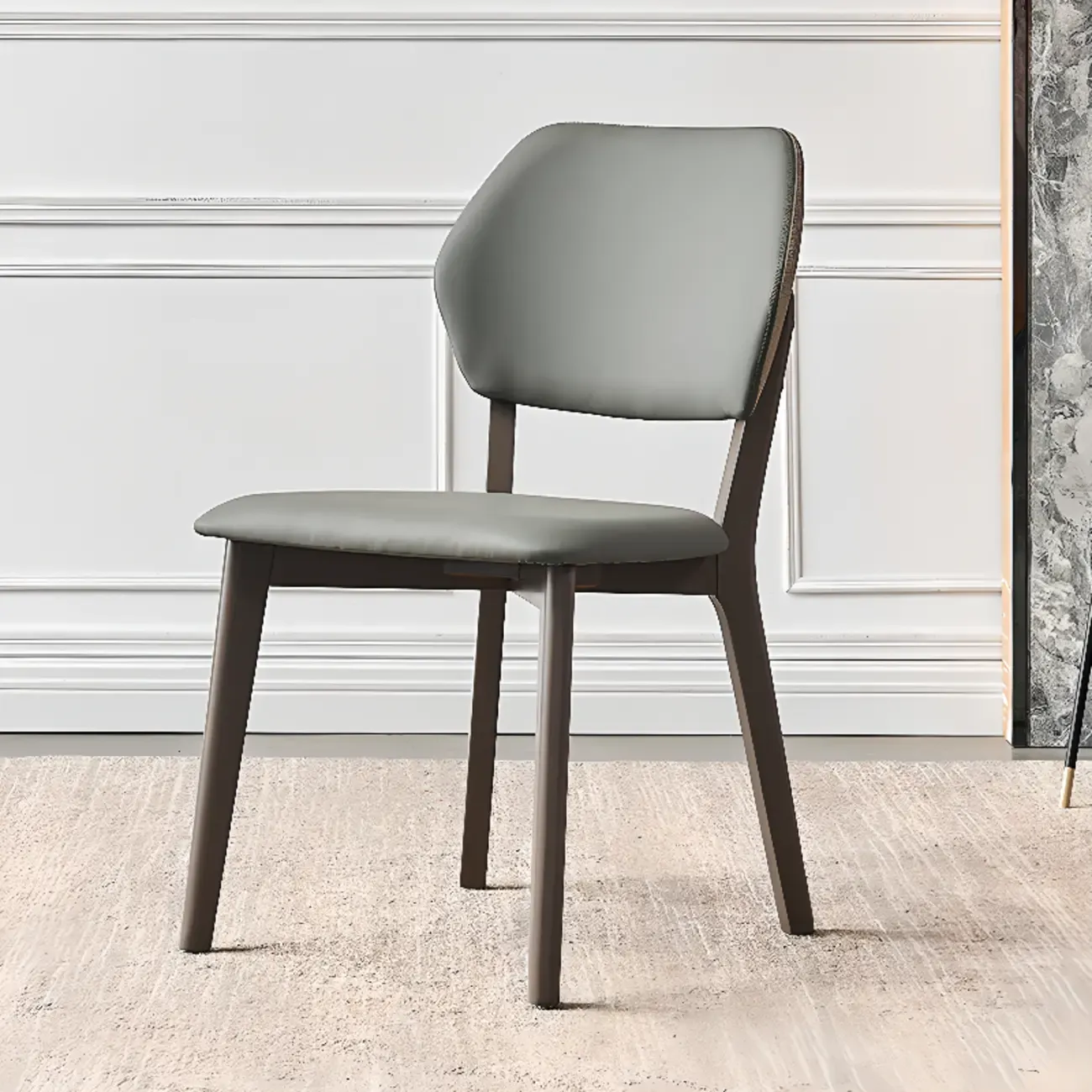 Modern Upholstered Dining Chair with Metal Legs
