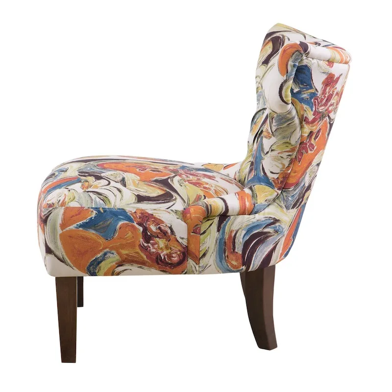 Bree Hourglass Tufted Armless Chair