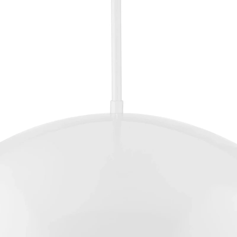 Perimeter Collection One-Light White Mid-Century Modern Pendant with metal Shade - 23.62 in x 23.62 in x 12.5 in