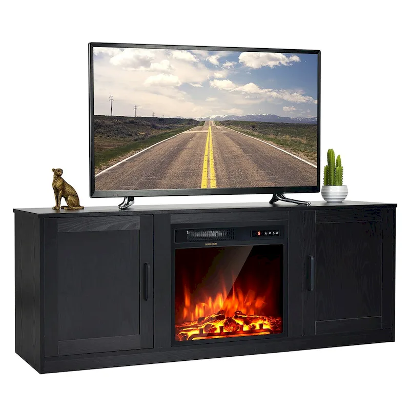 Costway 58 Fireplace TV Stand Entertainment Console W/ 18 Electric