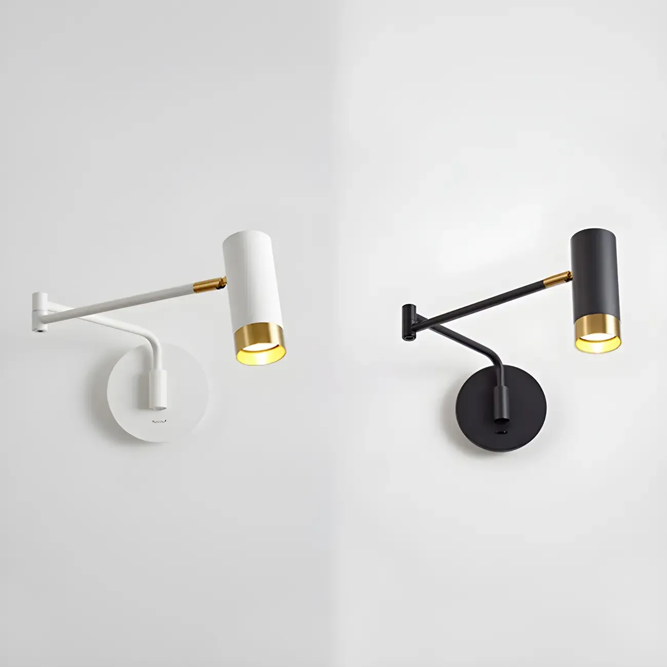 Modern Metal Cylinder Swing Arm Wall Light