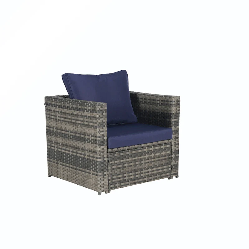 6PCS Rattan Convrtsation Set With Glass Table