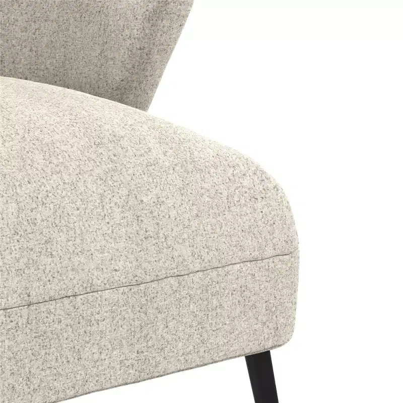 Navy / Tan Upholstered Barrel Accent Chair, Mid-Century Style, Seats 1