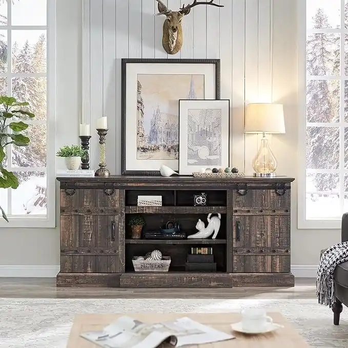 75 Farmhouse TV Stand, Media Console Table, Entertainment Center
