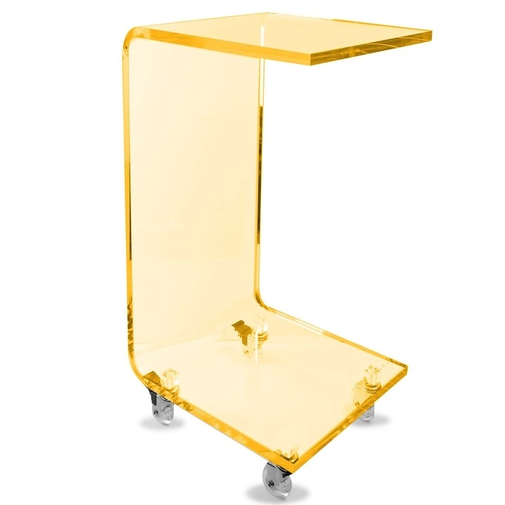 DesignStyles Acrylic C-Table w/Wheels
