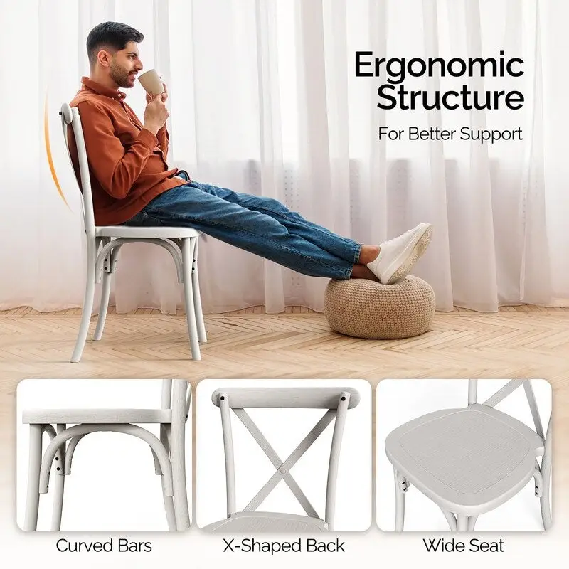 Patio Plastic Stackable Dining Chair Set (Set of 2)