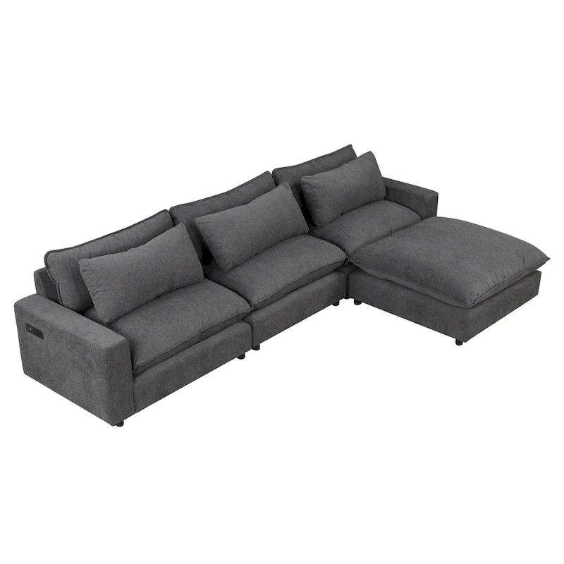 Sectional Sofa Cloud Sofa Chenille Upholstered Sofa