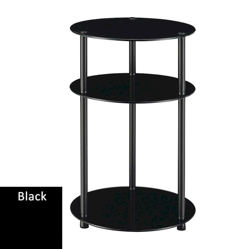 Convenience Concepts Designs2Go Classic Glass 3 Tier Round Table