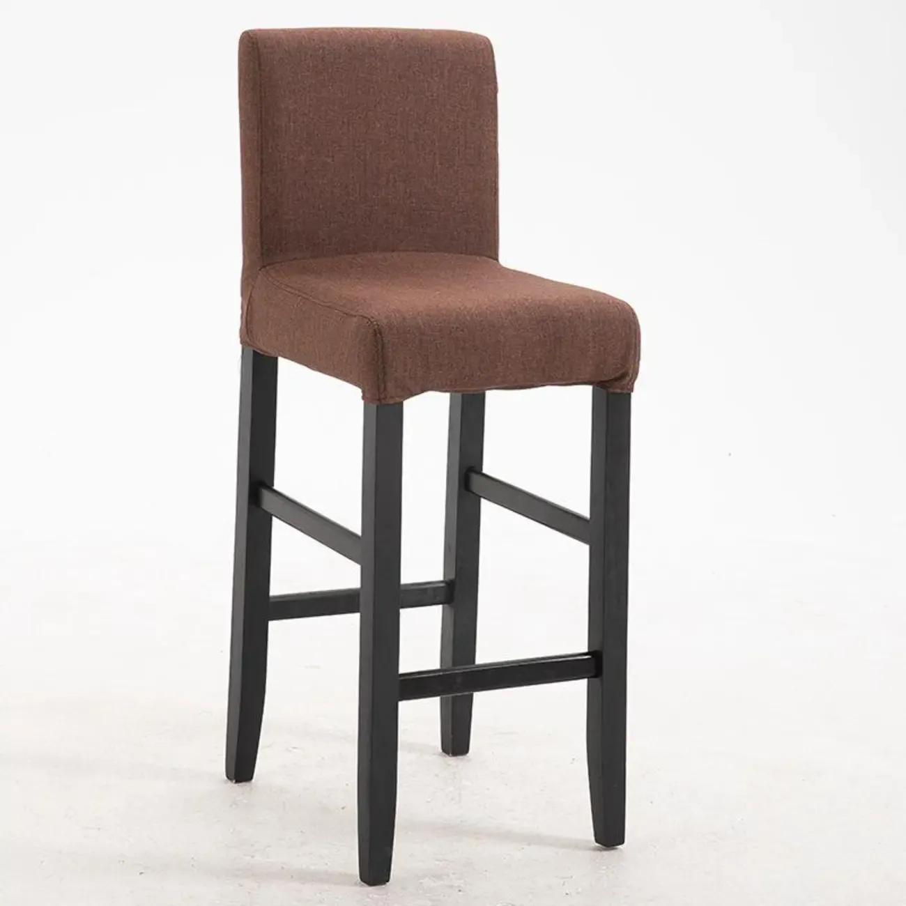 Traditional Wood Leather Upholstered Bar Height Stool