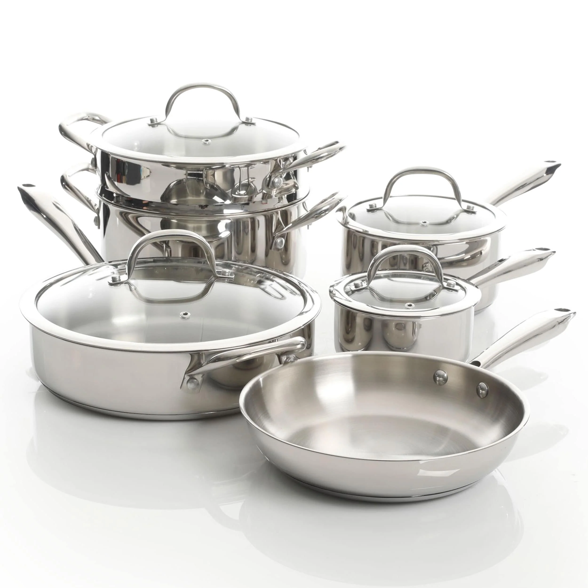 Heavy Duty Stainless Steel Cookware 10 Piece Set