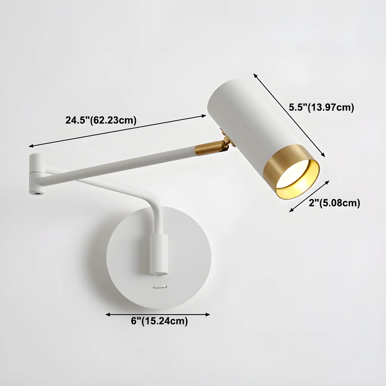 Modern Metal Cylinder Swing Arm Wall Light