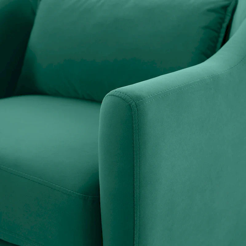 VANOMi 28.34W Set Of 2 Accent Armchair, Velvet Barrel Chair with Solid Wood Legs