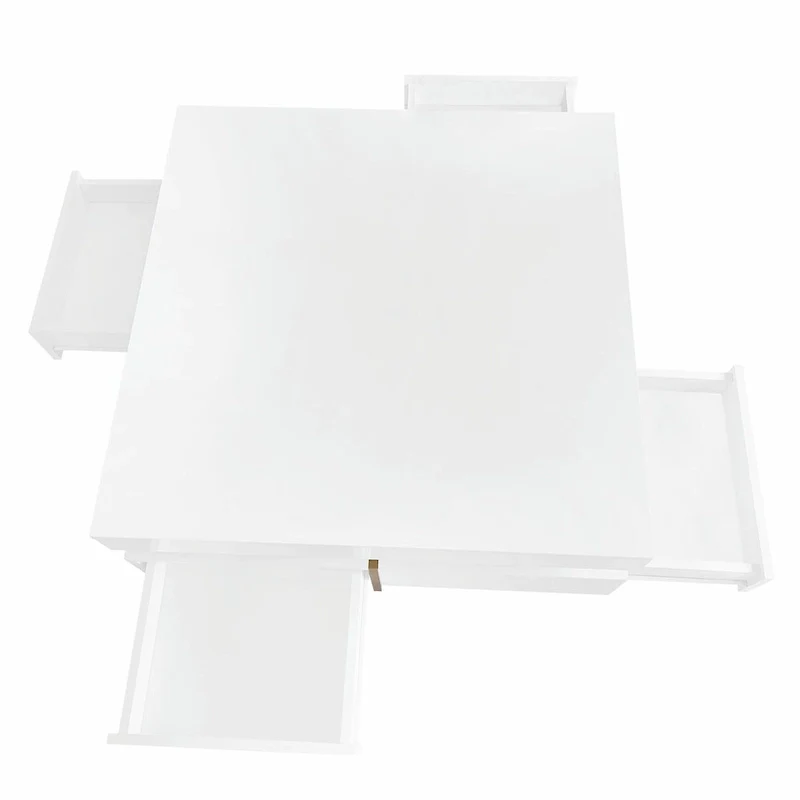 Stylish High Gloss Coffee Table with 4 Drawers