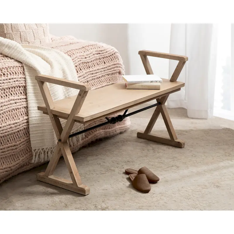 Kate and Laurel Travere Wood Bench