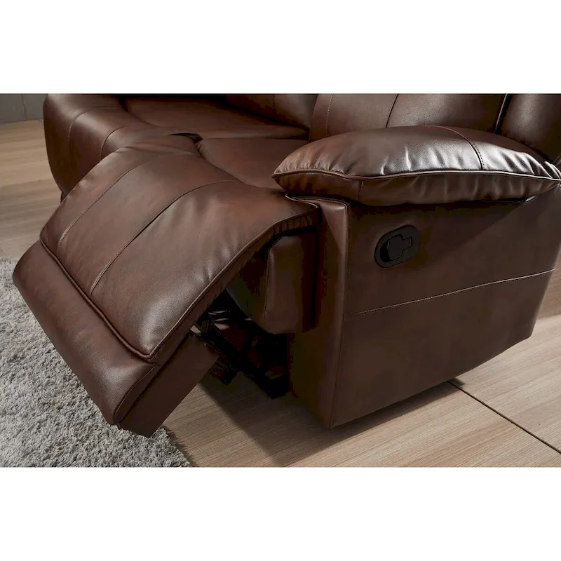 Betsy Furniture Bonded Leather Manual Rclining 2-seat Loveseat 8006