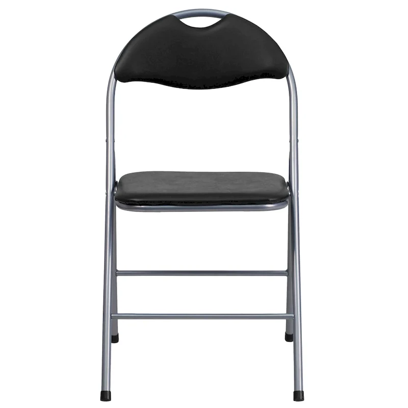 2 Pack 300 lb. Capacity Vinyl Metal Folding Chair with Carrying Handle