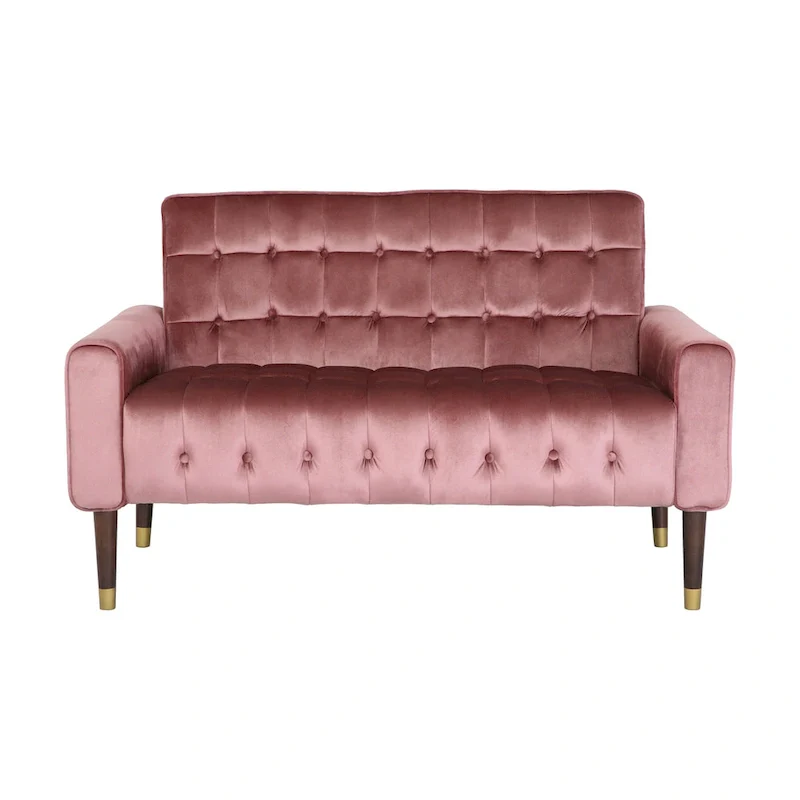 Harnett Tufted Velvet Tapered Leg Loveseat by Christopher Knight Home