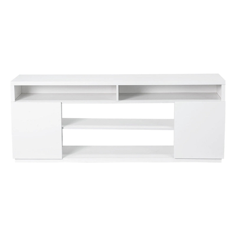 68 Modern RGB LED White TV Stands Console with 36 Fireplace