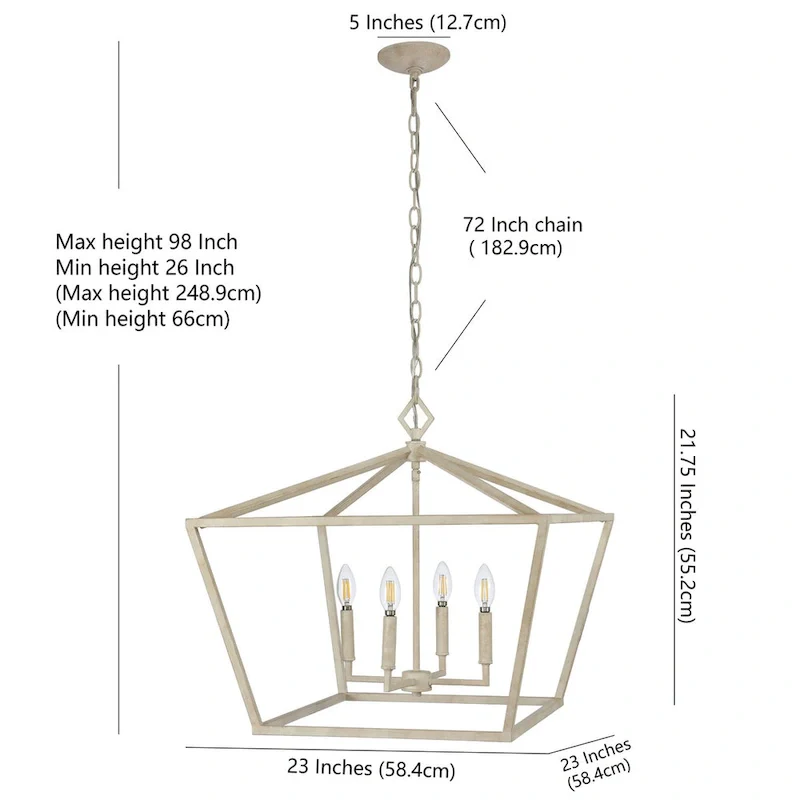 Floyd 4-Light Adjustable Iron Rustic Glam LED Pendant, by JONATHAN Y