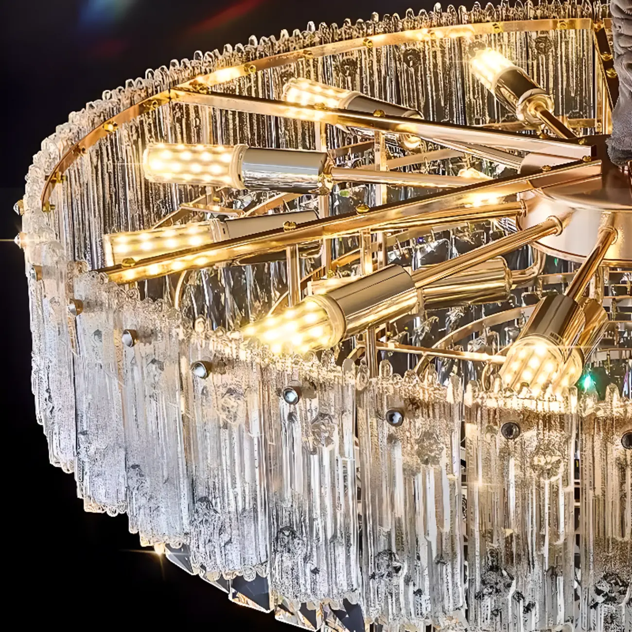 Adjustable Modern Luxury Crystal Chandelier with Multi-Tier