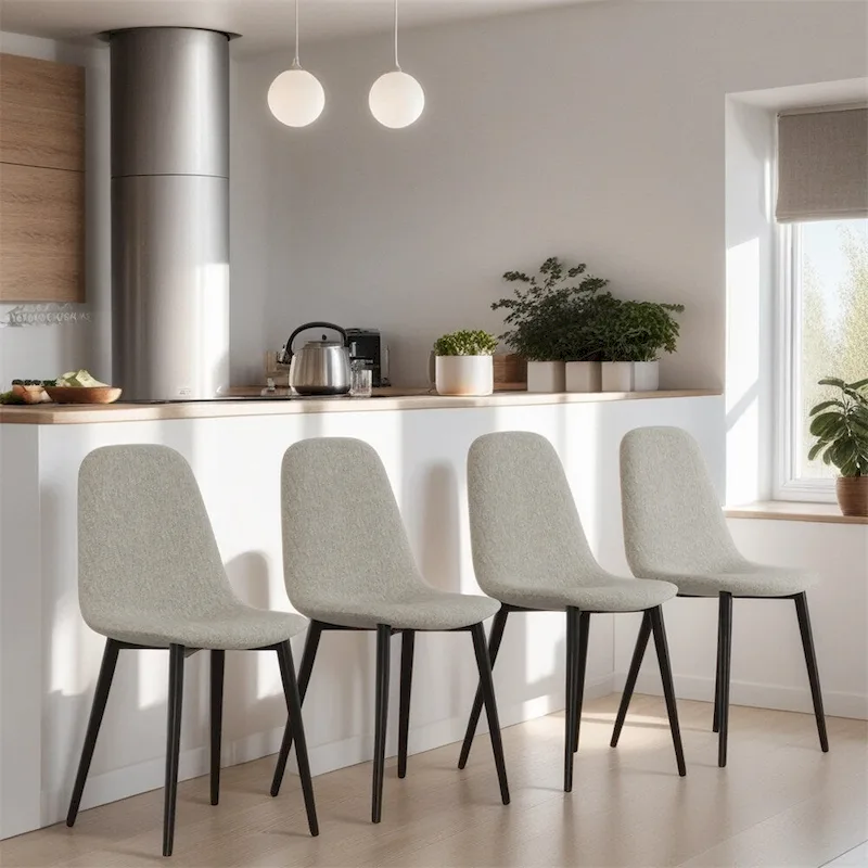 Modern Dining Room Chairs with Metal Legs(Set of 4) - N/A