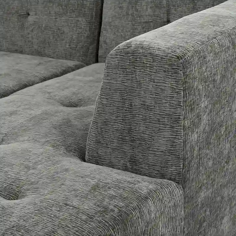 112.2 Chenille Modular L-Shaped Sofa Bed with Free Combination Design and No-Assembly Required