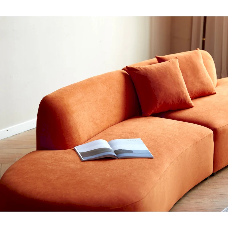 132.3 inch Large Half Moon Curved Sectional Sofa