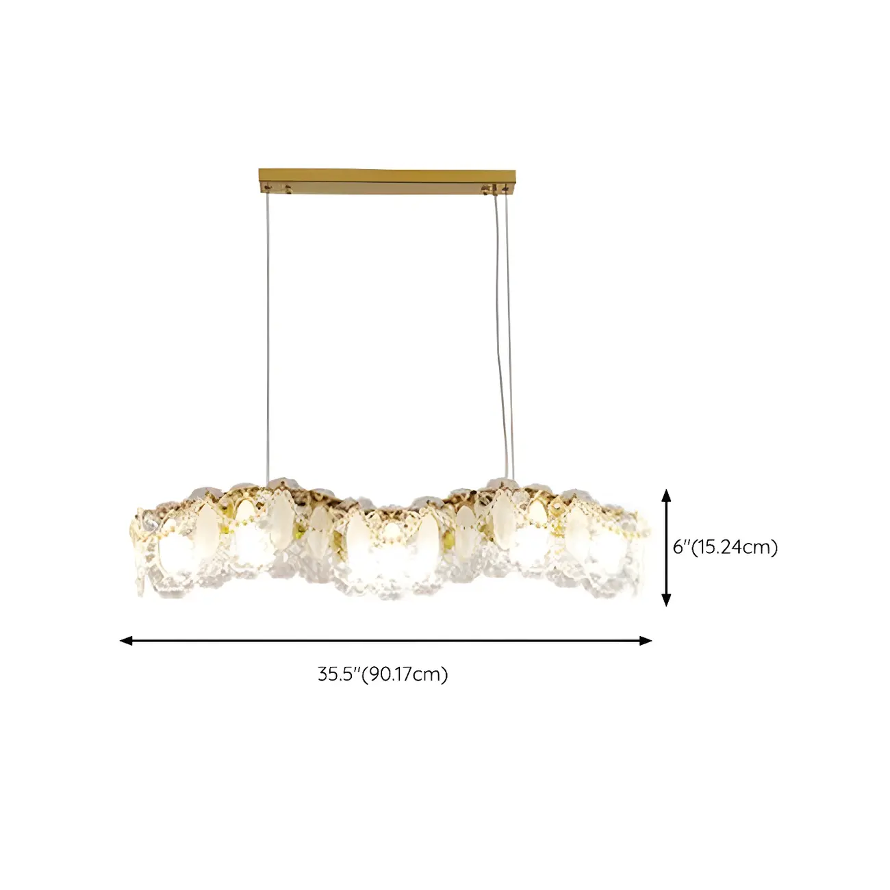 Geometric Clear Crystal Island Pendant Light