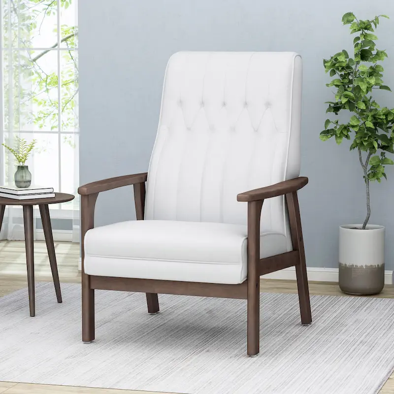 25.75 High Back Faux Leather Accent Chair