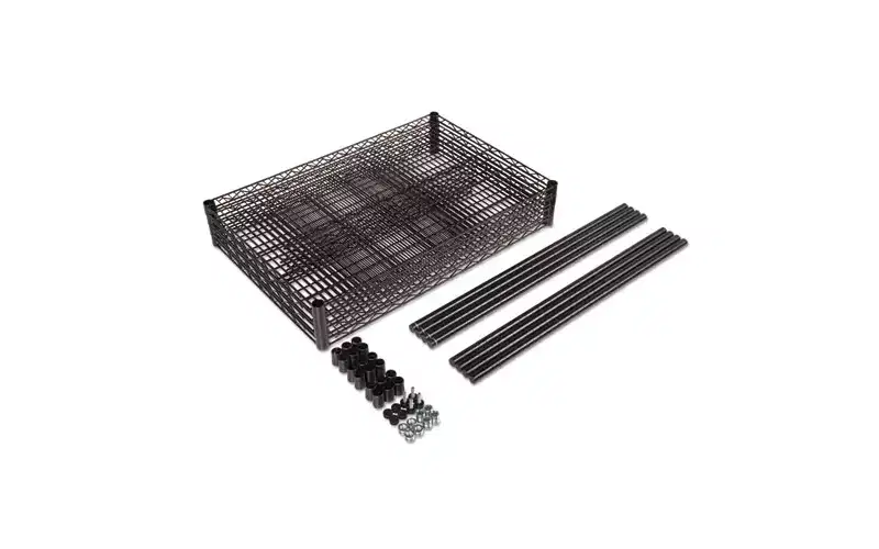 Alera NSF Certified Industrial Four-Shelf Wire Shelving Kit, 36w x 24d x 72h, Black