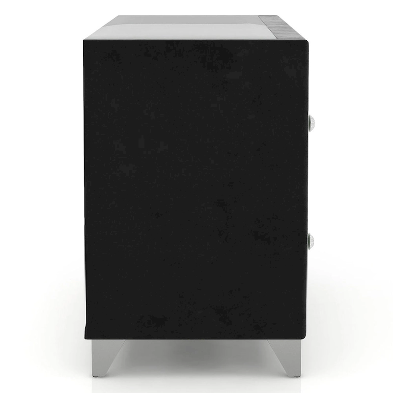 Ambrosia Glam Black Fabric Upholstered Nailhead 5-Piece Panel Bedroom Set by Furniture of America